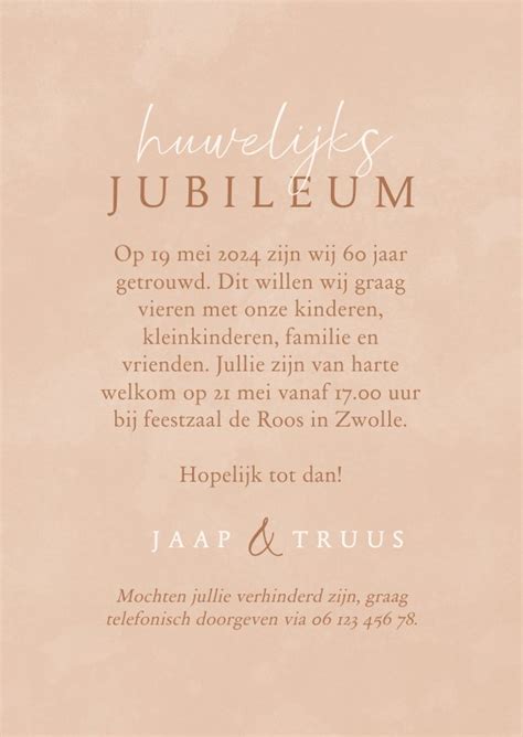 Klassieke Jubileumkaart Beige Met Droogbloemen Kaartje2go