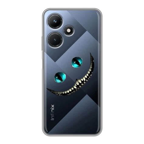 Полупрозрачный дизайнерский силиконовый чехол для Infinix Hot 30i Чеширский кот улыбка купить