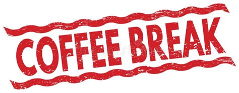 Coffee Break Text On Red Lines Stamp Sign Stock Illustration