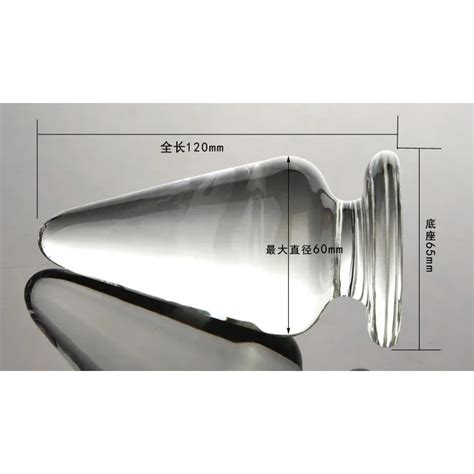 Mm Super Big Size Glass Anal Plug Smooth Cone Crystal Glass Large Butt Plug Men Women