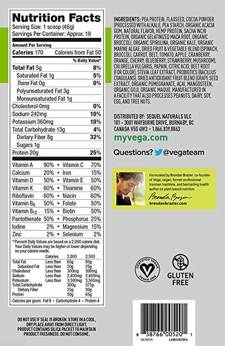 Vega One All In One Plant Based Protein Powder Vegan Proteins