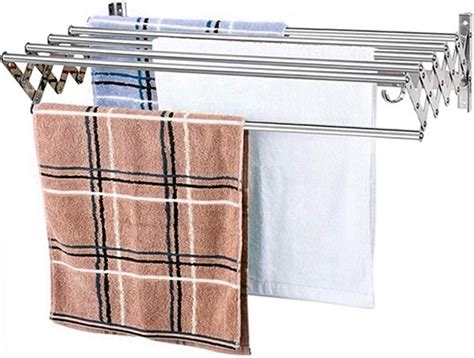 Wall Mount Clothes Drying Rack Accordion Retractable Drying Rack For