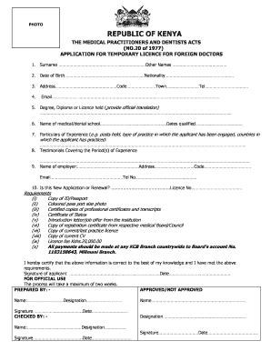 Fillable Online Medicalboard Co FORM IV THE MEDICAL PRACTITIONERS AND