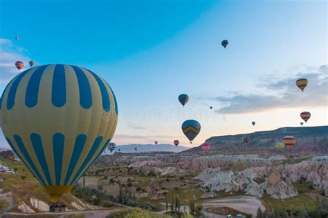 Hot Air Balloon Trip Flying Over Cappadocia Stock Image Image Of