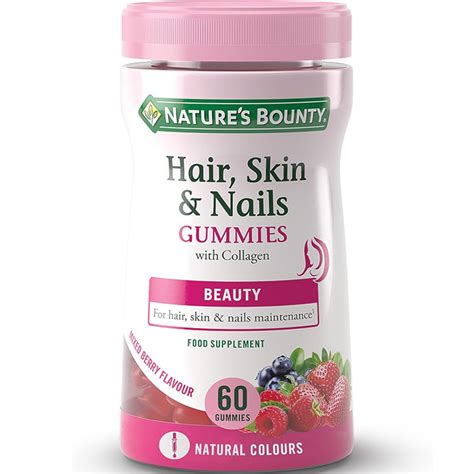 Hair Nails Skin Nature's Bounty - Nature's Bounty Hair Skin & Nails Gummies with Collagen - 60 Gummies ...
