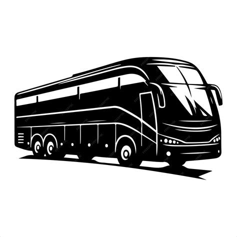 Highway Cruiser LongDistance Bus Silhouette Design black colour vactor