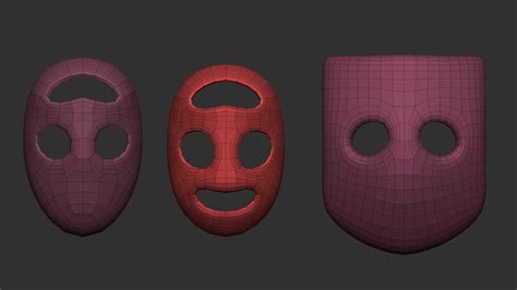 50 Low Poly Mask Shapes And Base Meshes Imm Set Brush Or Tool By