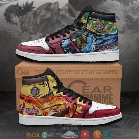 HOT Giyu And Rengoku Demon Slayer Anime Air Jordan High Top Sneakers