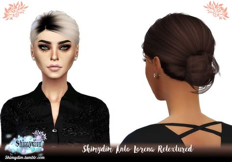 Shimydim Anto S Lorena Hair Retextured Sims Hairs