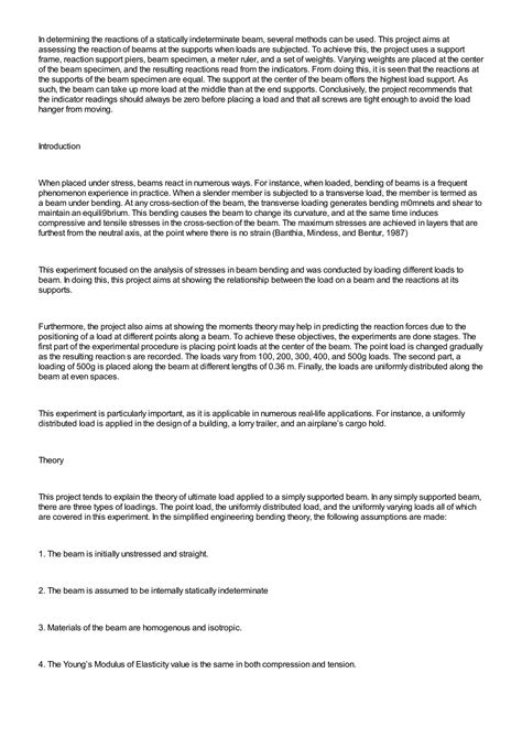 SOLUTION Bending Theory Of A Simply Supported Beam Studypool