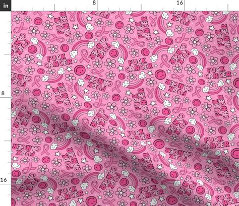 Large Scale Fuck Cancer Ribbons And Fabric Spoonflower