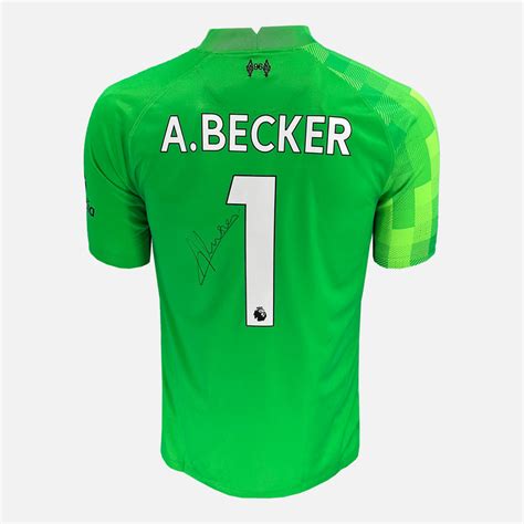 Framed Alisson Becker Signed Liverpool Shirt 2021 22 Goalkeeper Mini