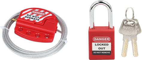 Red Lockout Tagout Cable Lock Adjustable Cable Lockout