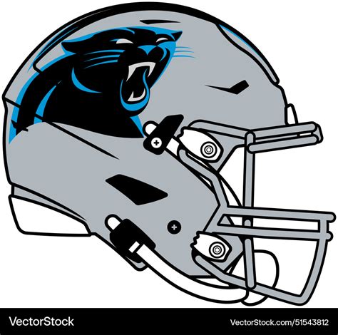 Gray modern helmet of the carolina panthers Vector Image