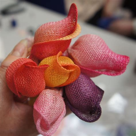 bunch  sinamay tulips making fabric flowers leather flowers