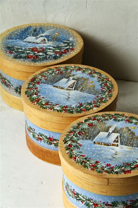 Шкатулка берестяная «Домик в зимнем лесу» в интернет-магазине на ...