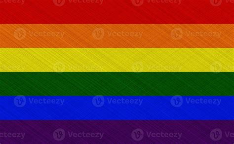 Flag Of The LGBT Community On The Background Of A Fabric Texture Rainbow Symbol Of Gay Culture