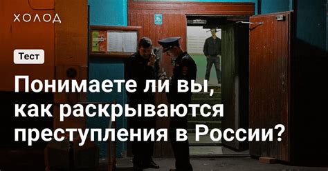 Понимаете ли вы, как раскрываются преступления в России? – «Холод»