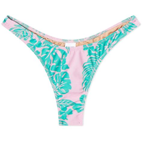 Melissa Simone Women S Oreya Floral High Cut Bikini Bottom In Pink Green Melissa Simone