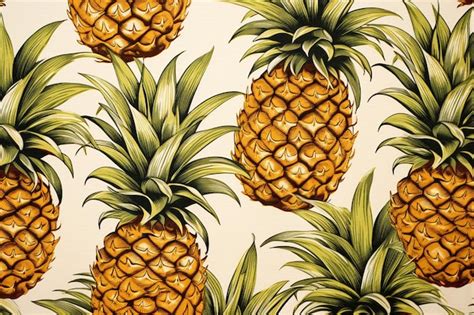 premium photo pineapple patterned fabric  wallpaper