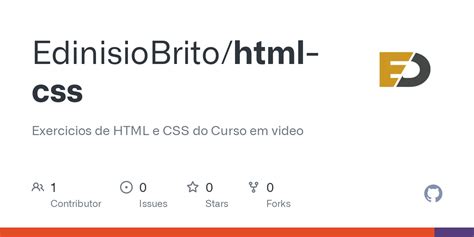 GitHub EdinisioBrito Html Css Exercicios De HTML E CSS Do Curso Em Video