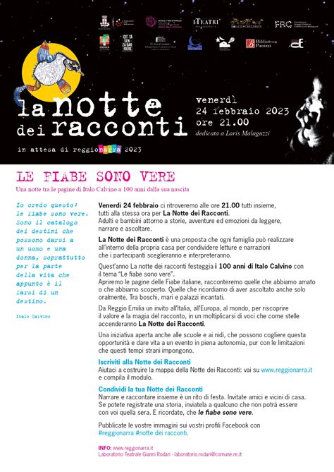 La notte dei racconti | le fiabe sono vere - Teatro Dell'Orsa