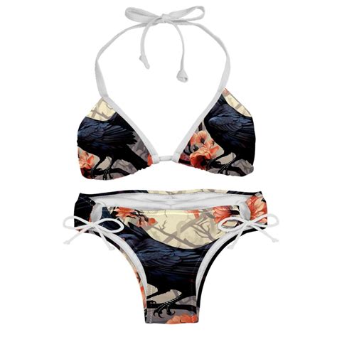 Crow Stylish Bikini Set With Detachable Sponge Adjustable Strap
