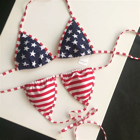 American Flag Bikini Etsy