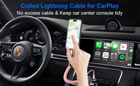 Amazon.com: Coiled iPhone Lightning Cable Apple Carplay Cord, MFi ...