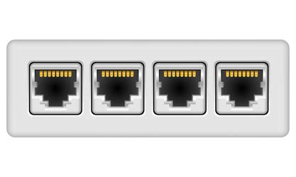 Lan connector for internet transmission Royalty Free Vector