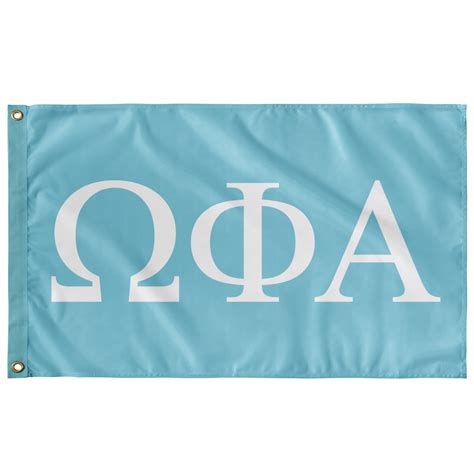 Omega Phi Alpha Sorority Flag Aqua And White Designergreek2