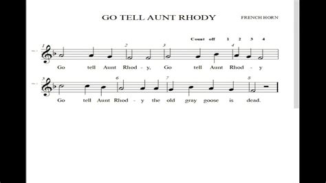 Hvb French Horn Go Tell Aunt Rhody High Youtube