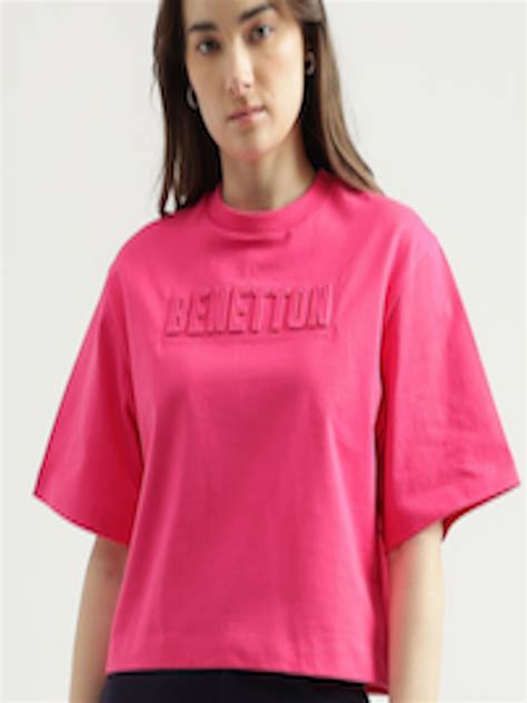 Buy United Colors Of Benetton Typography Embossed Round Neck Cotton T Shirt Tshirts For Women