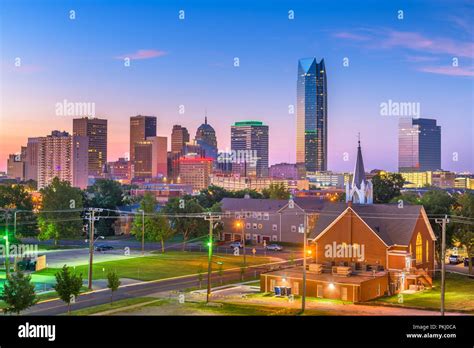 Oklahoma city skyline at night hi-res stock photography and images - Alamy
