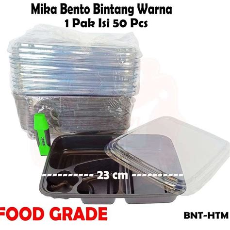 Jual Mika Bento Sekat Bintang Pcs Kotak Makan Nasi Bekal Tutup