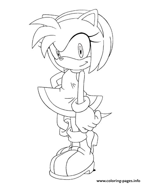 Amy Rose Sonic Coloring Page Printable