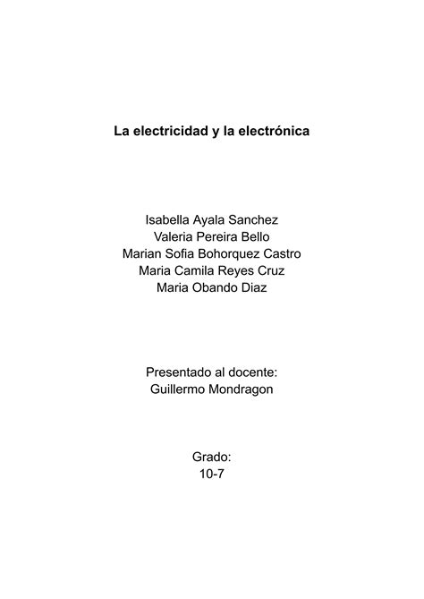 La Electricidad Y La Electrónica Tecpdf