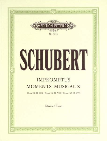 SCHUBERT IMPROMPTUS MOMENTS MUSICAUX PIANO