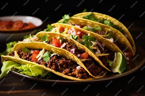 Premium AI Image | Mexican Ground Beef Tacos Mexican Recipe