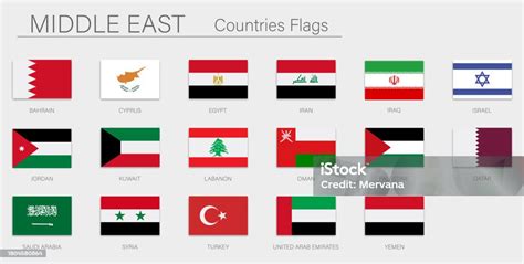 Middle East Flag Set Vector Stock Illustration - Download Image Now ...