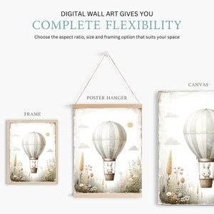 Hot Air Balloon Nursery Print Cute Bunny Nursery Art Print Nursery Decor Baby Shower Gift