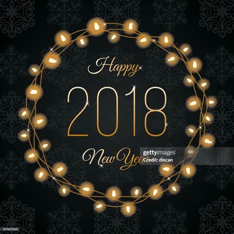 Happy New Year Lights Wreath High-Res Vector Graphic - Getty Images