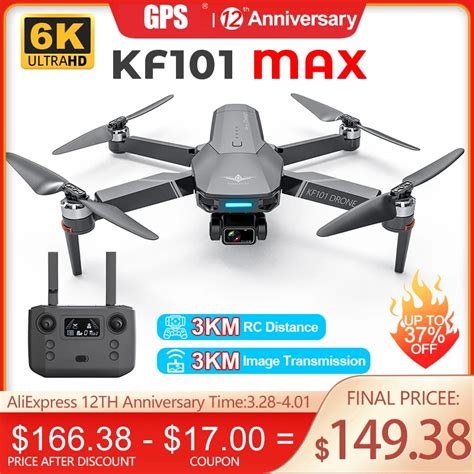 Dron KF101 Max con GPS y cámara profesional HD cuadricóptero plegable