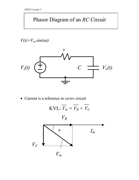 Rc Circuit Phasor Diagram