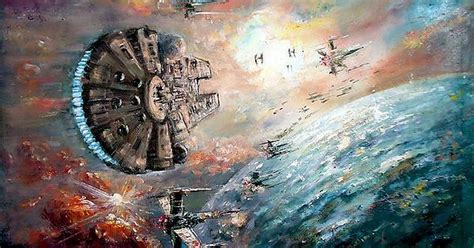 My Oil Painting Of Millennium Falcon Album On Imgur