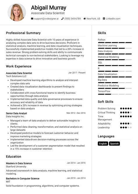 Nlp Data Scientist Cv Examples For Professional Cv Templates