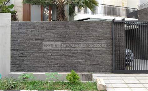 inspirasi desain pagar batu alam  minimalis  modern sinar