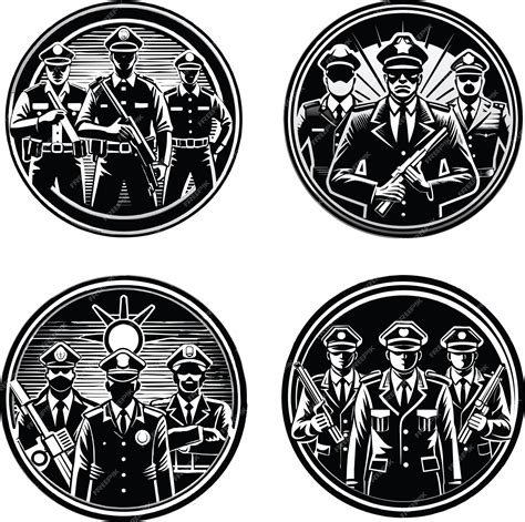 premium vector set  police logo vector
