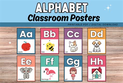 bee alphabet posters   classroom  demo crafter