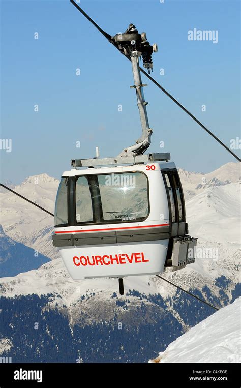 A Gondola In The French Ski Resort Of Courchevel Stock Photo Alamy